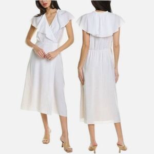 NWT Vince Flutter Midi Wrap Dress L